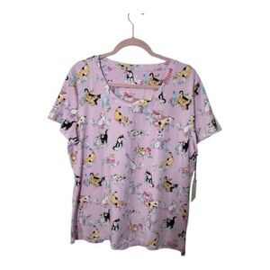 Cat Print Pajama Top - Pink